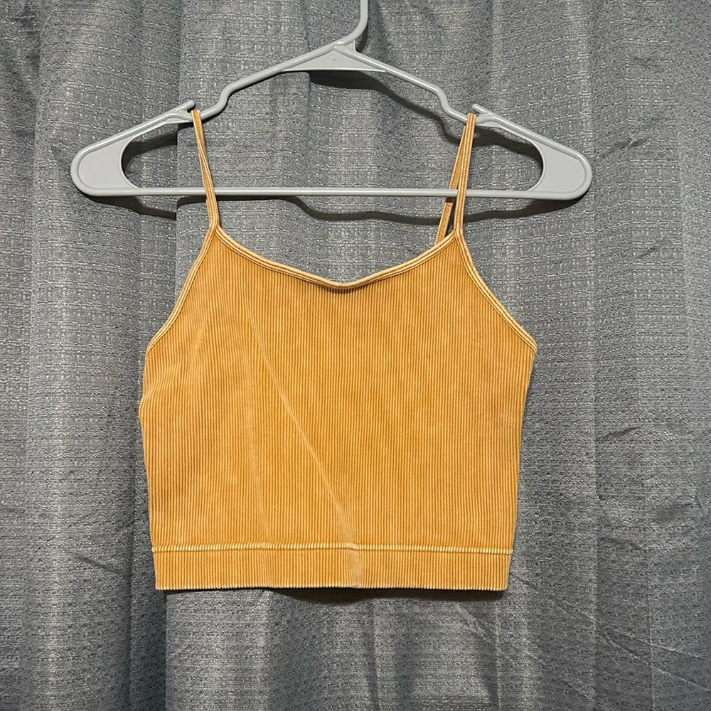 Yellow tank crop top